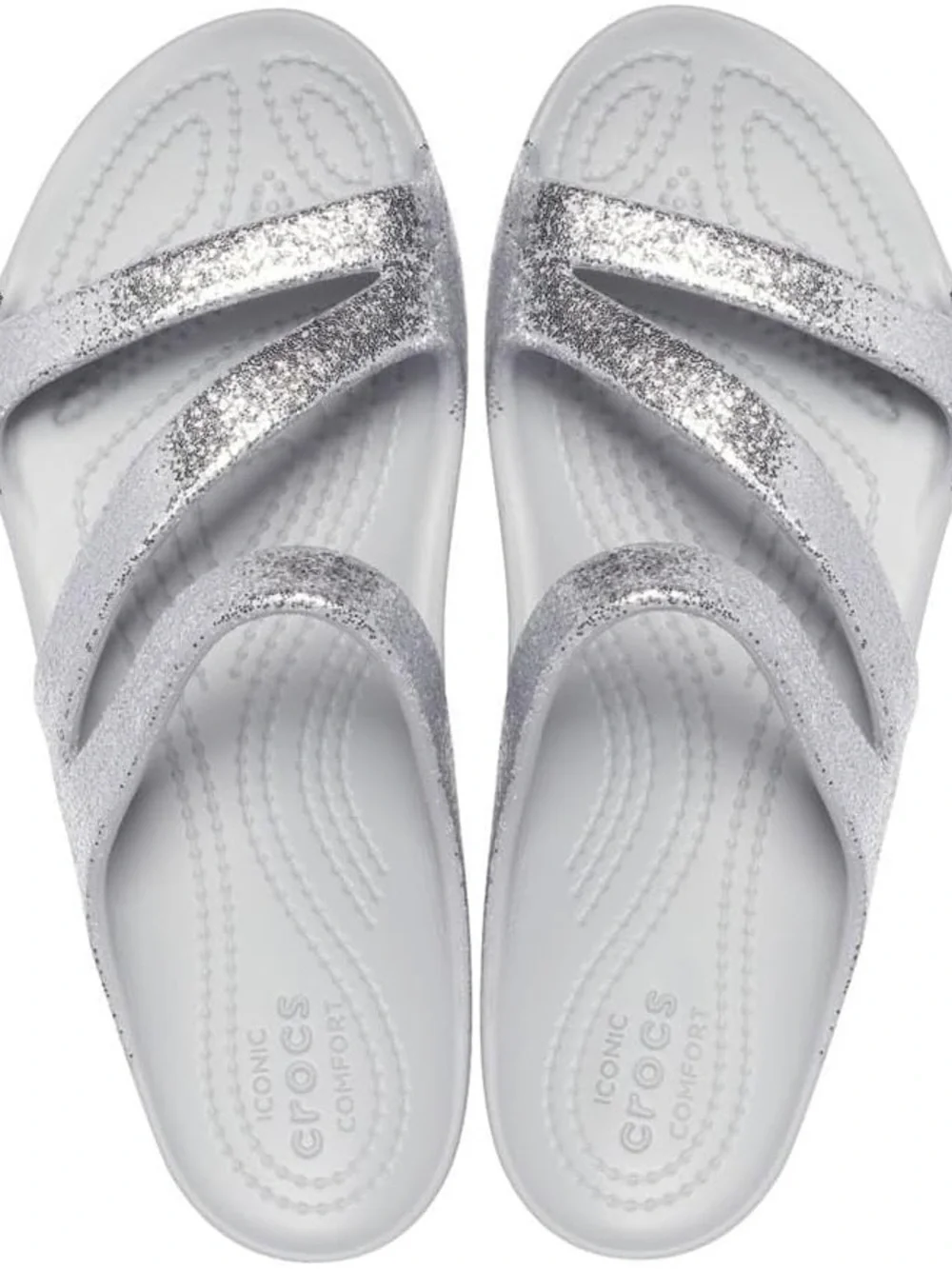 CROCS Women's Silver Glitter Sandals